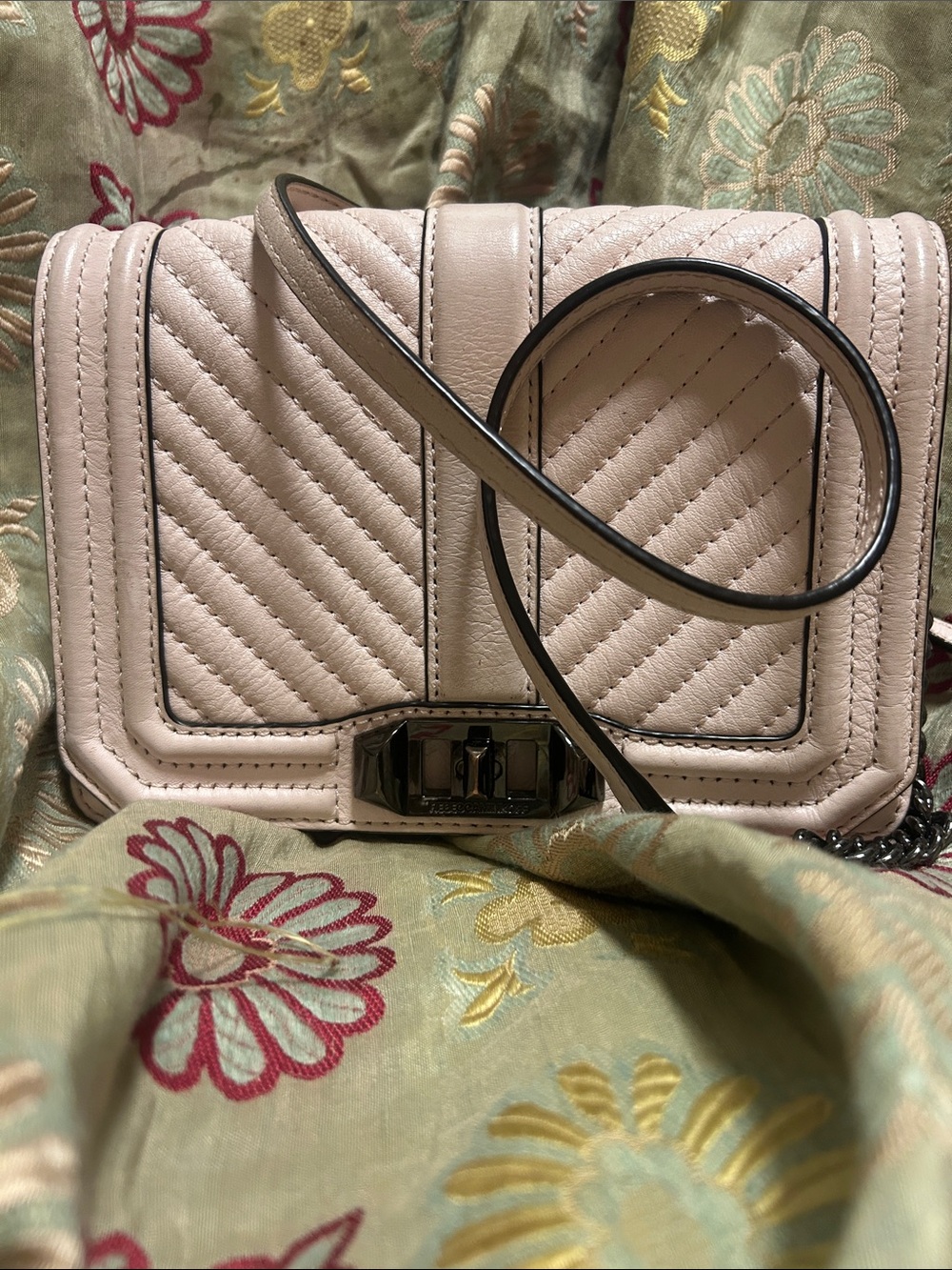 Rebecca Minkoff Quilted Crossbody Bag in Light Pink